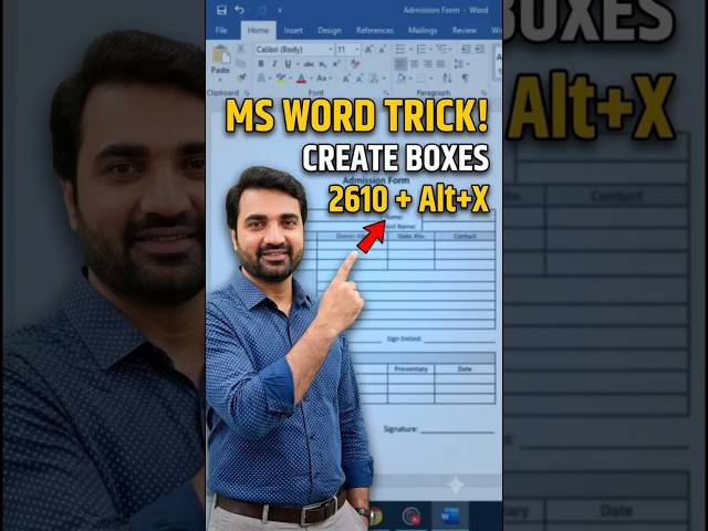 ​MS Word Magic Trick! Make Checkbox Symbol in 1 Second 😱 #shorts