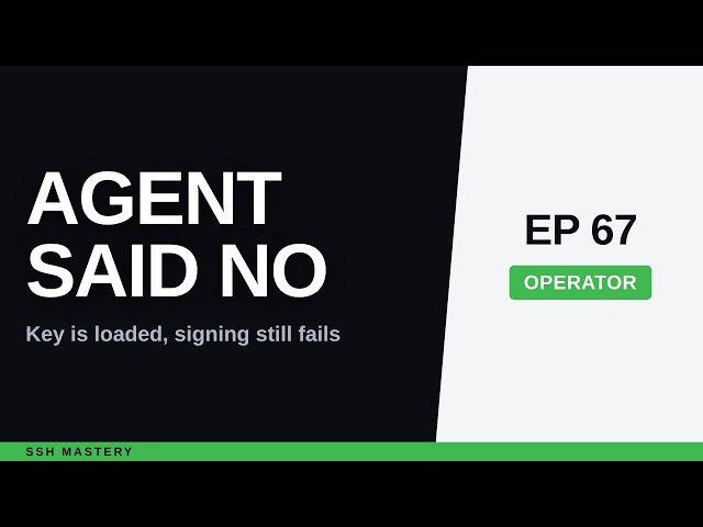 sign_and_send_pubkey: signing failed, agent refused operation