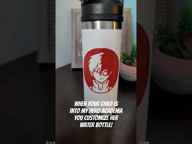 Tutorial coming soon. #cricut #tutorial #myheroacademia #waterbottle #backtoschoolsign #diy #school