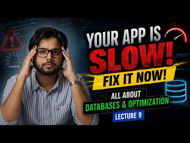Your App is Slow, Fix it Now! | All About Databases and Optimization | Lecture 9