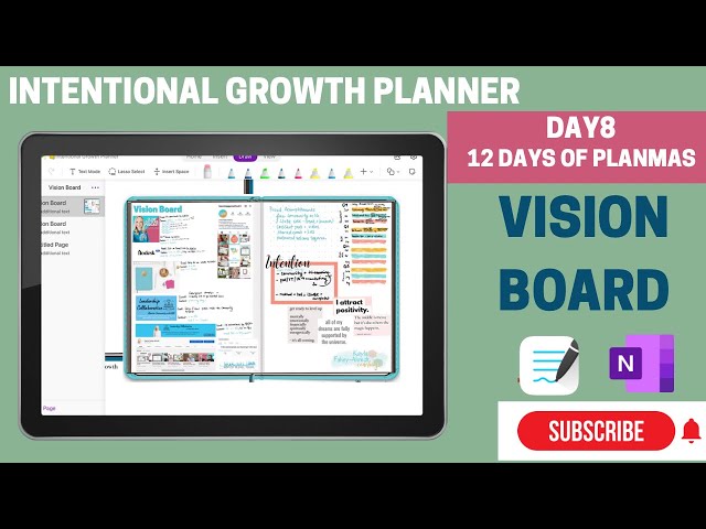Why & How Vision Boards Work in the Intentional Growth Planner, OneNote|Goodnotes: Day 8 of Planmas