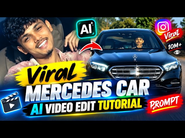 Viral Mercedes Car Drawing Ai Video Edit Prompt & Tutorial Free