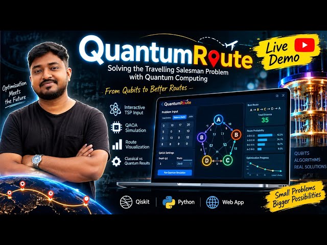 QuantumRoute: Solving TSP with Quantum Computing | QAOA Live Demo | Travelling Salesman Problem