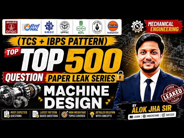 Machine Design | Top 500 MCQs | Paper Leak Series | Mechanical Engg