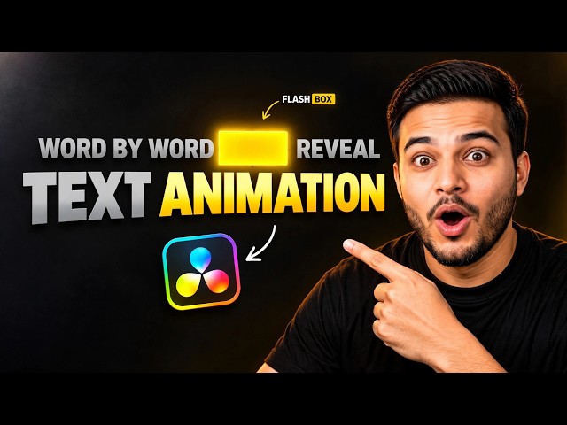 Trendy SaaS Box Flash Text Reveal in DaVinci Resolve | Fusion Tutorial (No Plugins)