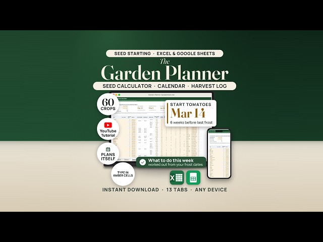 Garden Planner Spreadsheet: Full Walkthrough (Frost Dates, Seed Starting, Planting Calendar)