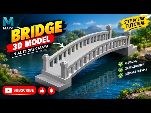 #AutodeskMaya #3DModeling #Bridge3DModel #MayaTutorial