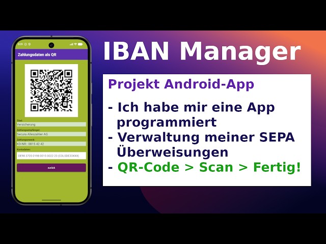 IBAN Manager - Android App zur Verwaltung von Iban/Sepa Überweisungsdaten