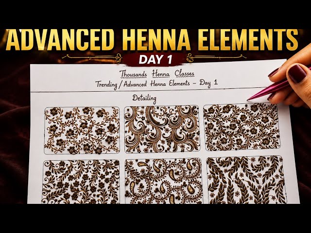 Master These 6 Beautiful Henna Elements | Advanced Mehndi Tutorial – Day 1 /#thouseenshenna 