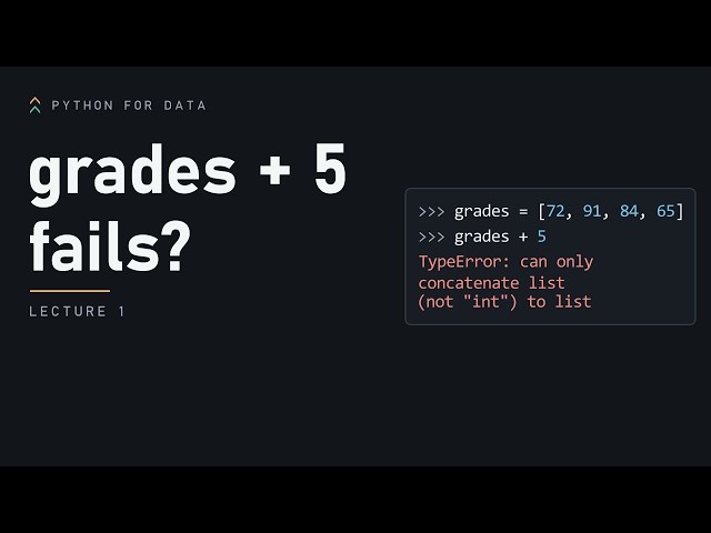 01. Why not a list | Python for Data