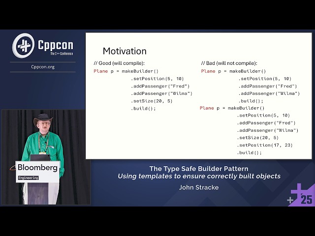 Lightning Talk: The Type Safe Builder Pattern for C++ - John Stracke - CppCon 2025