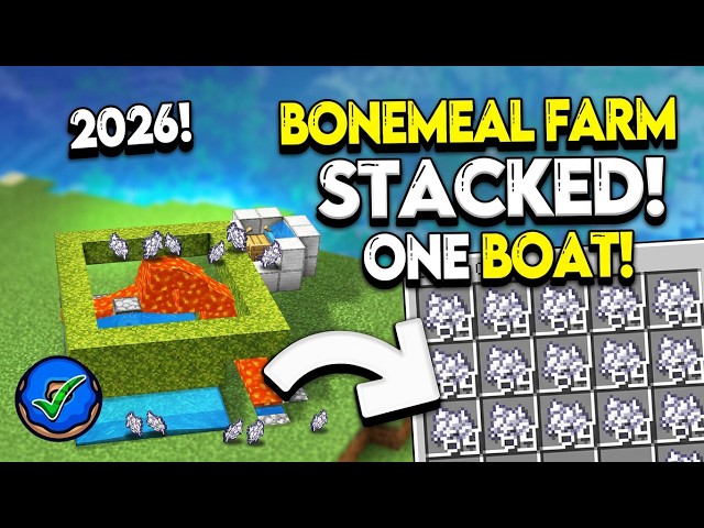 +750 in 60 Seconds! EASY BONEMEAL FARM Minecraft 1.21/26.3+!