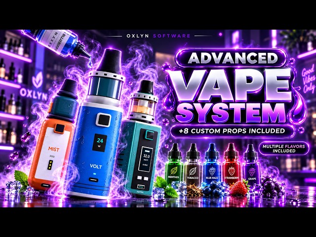 FiveM Vape Script 💨 Refillable Liquid, 3 Custom Vapes & Realistic Smoke (ESX/QBCORE/QBox)