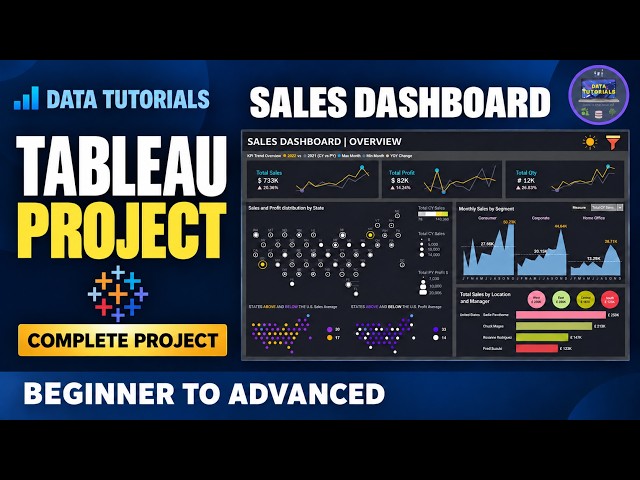 Tableau Full Project: Sales Dashboard from Scratch | Beginner to Advanced #tableau #powerbi