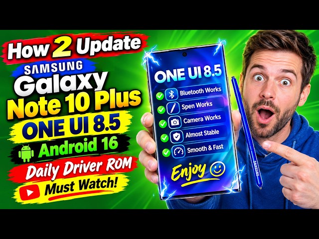 Install ONE UI 8.5 A16 ON Galaxy Note 10 Plus WOW😍 #oneui8.5 #viral #speed #note10plus