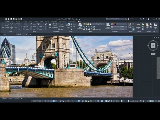 Tower Bridge London | Convert to AutoCAD Drawing – part 3