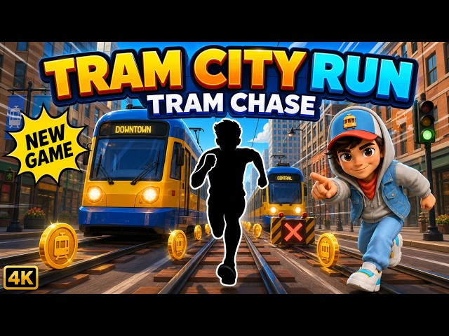 🟡 TRAM CITY RUN 🚋 Subway Runner Workout | Jump, Duck, Dodge & Collect Coins! ⬆️Immersive Warm Up ↔️
