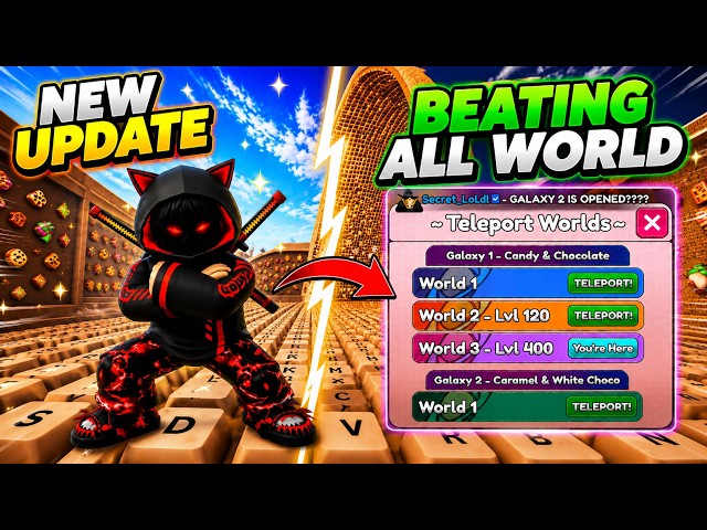 New update I beat Galaxy 2 & all World 1, 2 & 3 😱 +1 speed keyboard escape | Roblox