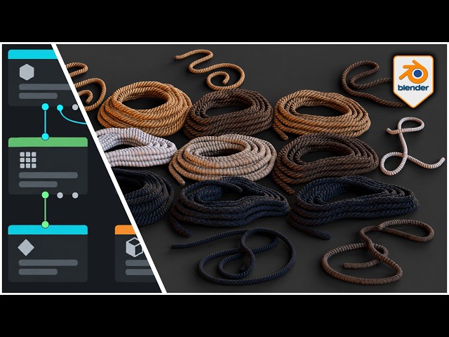 Rope Geometry Nodes for Blender — Coil & Curve Generator