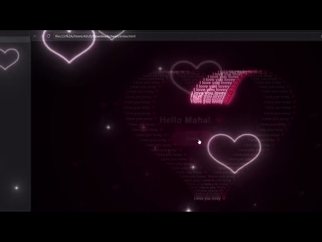 I Love You, Lovey ❤️ | Romantic HTML, CSS & JavaScript Animation | Source Code