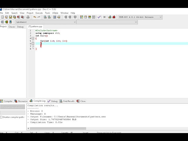 How to print staric pattern in c++-up to down decreasing