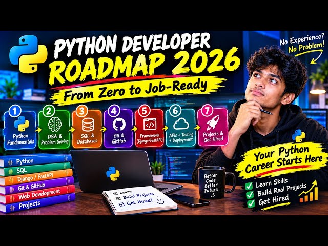 🚀 Python Developer Roadmap 2026 — From Zero to Job-Ready!