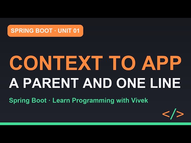 Spring Boot: From Context to Application | Unit 01