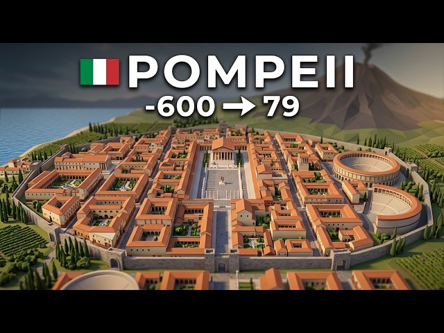 Pompeii 3D Map Timeline: 600 BC to 79 AD Evolution (NoAI)