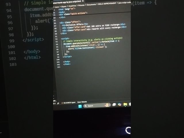 Airtel Thanks App Home Page by JavaScript — Step-by-Step Tutorial (2025)