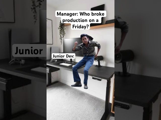 It is always the junior devs #itmemes #developerlife #developer #softwarejokes #softwarememes