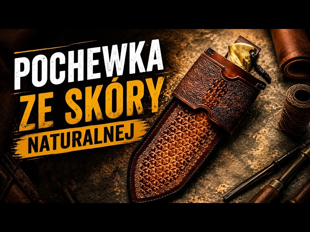 Pochewka ze skóry naturalnej na nóż || Handmade leather sheath for custom knife