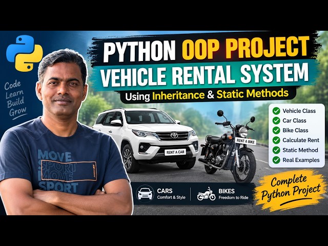 27. Learn Python OOPS by Building a Vehicle Rental System 🚗🏍️