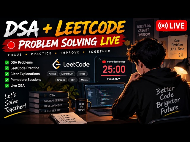 Live DSA Grind 🔴 Solving LeetCode Hard in Real-Time (No Cuts, No Editing)