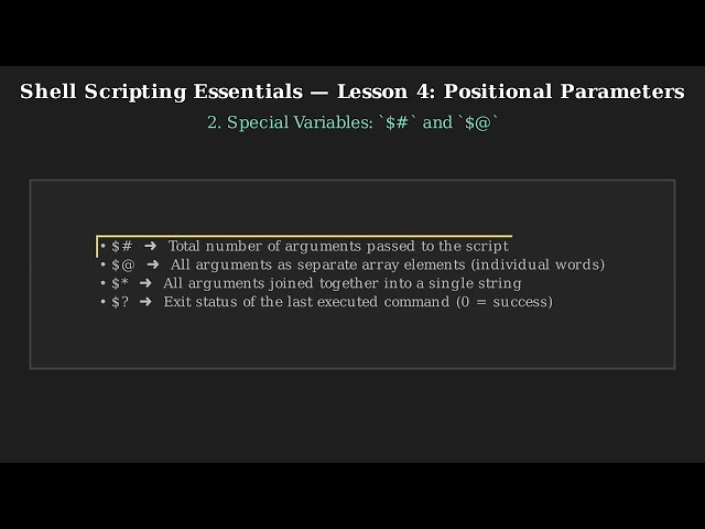 Shell scripting Lesson 4