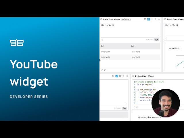 YouTube widget - OpenBB Workspace tutorials for developers