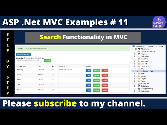 💡 Implementing Search Functionality in ASP.NET MVC | MVC Tutorial for Beginners