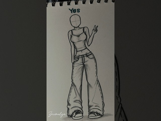 How to draw Female body pose tutorial #drawing #stickman #art #howtodraw #tutorial