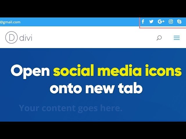 How to open social media icons onto the new tab in Divi theme