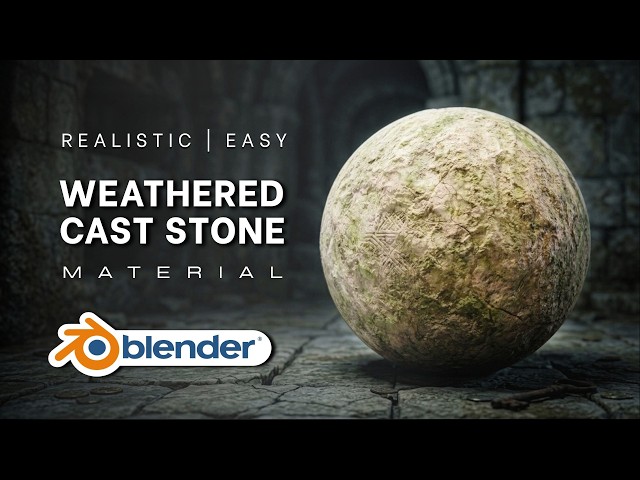 Procedural Weathered Cast Stone Material in Blender | Easy Realistic Shader Tutorial