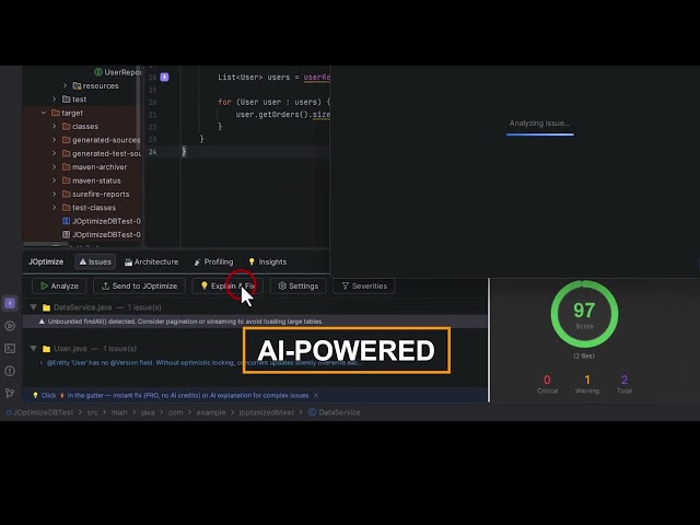 Java optimization tool for java developers