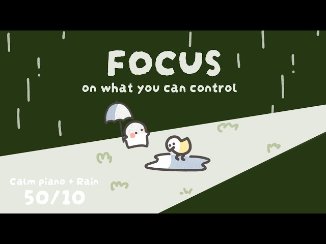 2 HR Pomodoro (50/10) | Focus Timer| Deep Work | Calm Piano + Rain