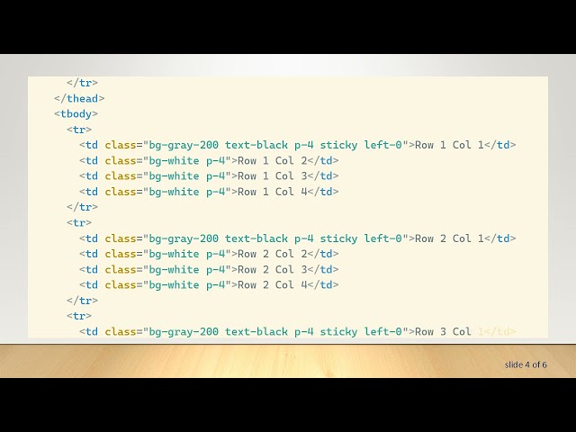 Creating a Sticky Header and Left Column Table with Tailwind CSS
