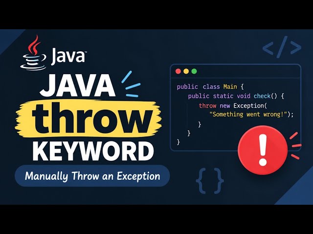 OOPs with Java for Beginners|Exception handling with throw keyword| Exception handling part 2