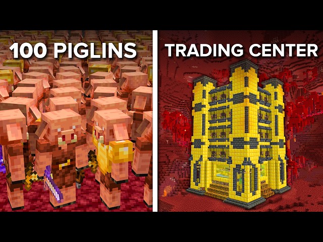 Giving 100 Piglins 50,000 Gold Blocks