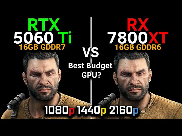 RTX 5060 Ti vs RX 7800 XT | RT + DLSS 4 / FSR 3 | 1080p, 1440p, 4K | Best Budget GPU? | Gaming Test
