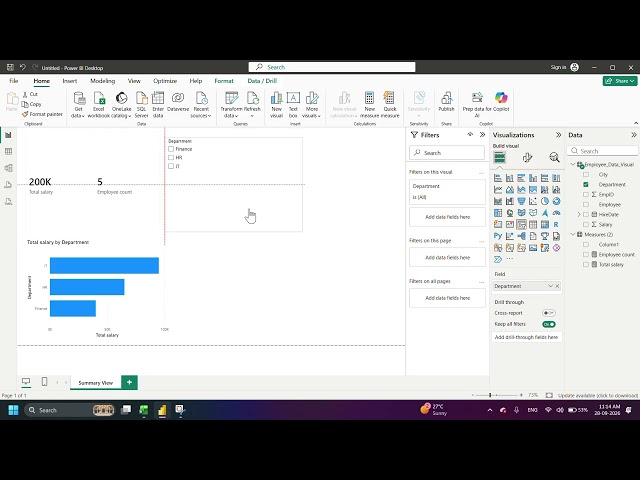 Power Bi Lab | Part B | Lab 7 | Creating Buttons and Bookmarks