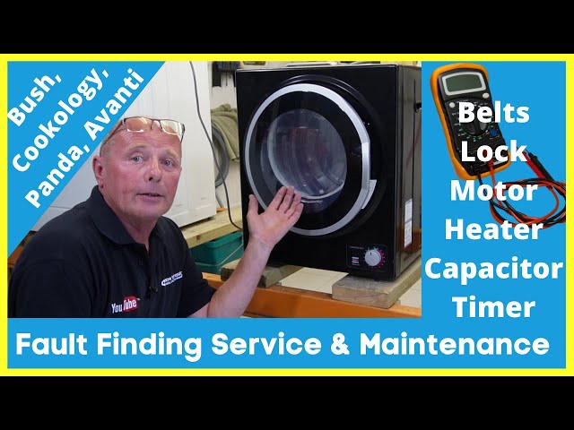 Compact tumble dryer fault finding service & maintenance Bush, Cookology Panda Avanti Russell hobbs