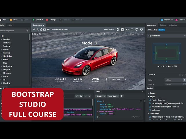 Bootstrap Studio Full Course in 2 Hours (2022)