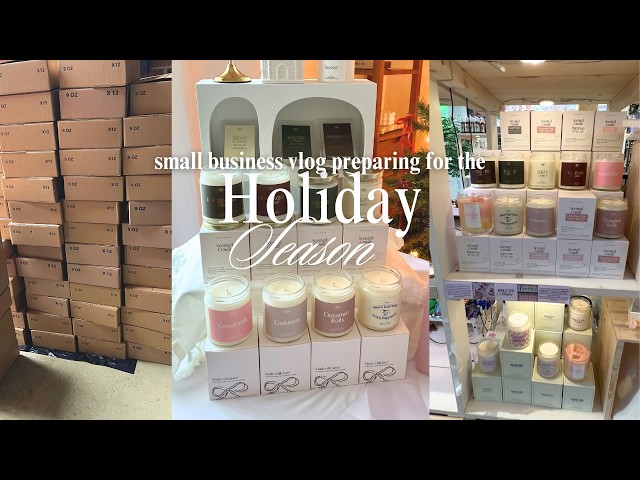 Small candle business vlog: Preparing for Christmas Market & restocking my holiday candles at Makers