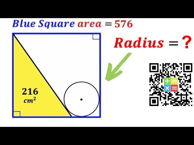 Can you calculate the Radius of the Circle? | (Square) | #math #maths | #geometry